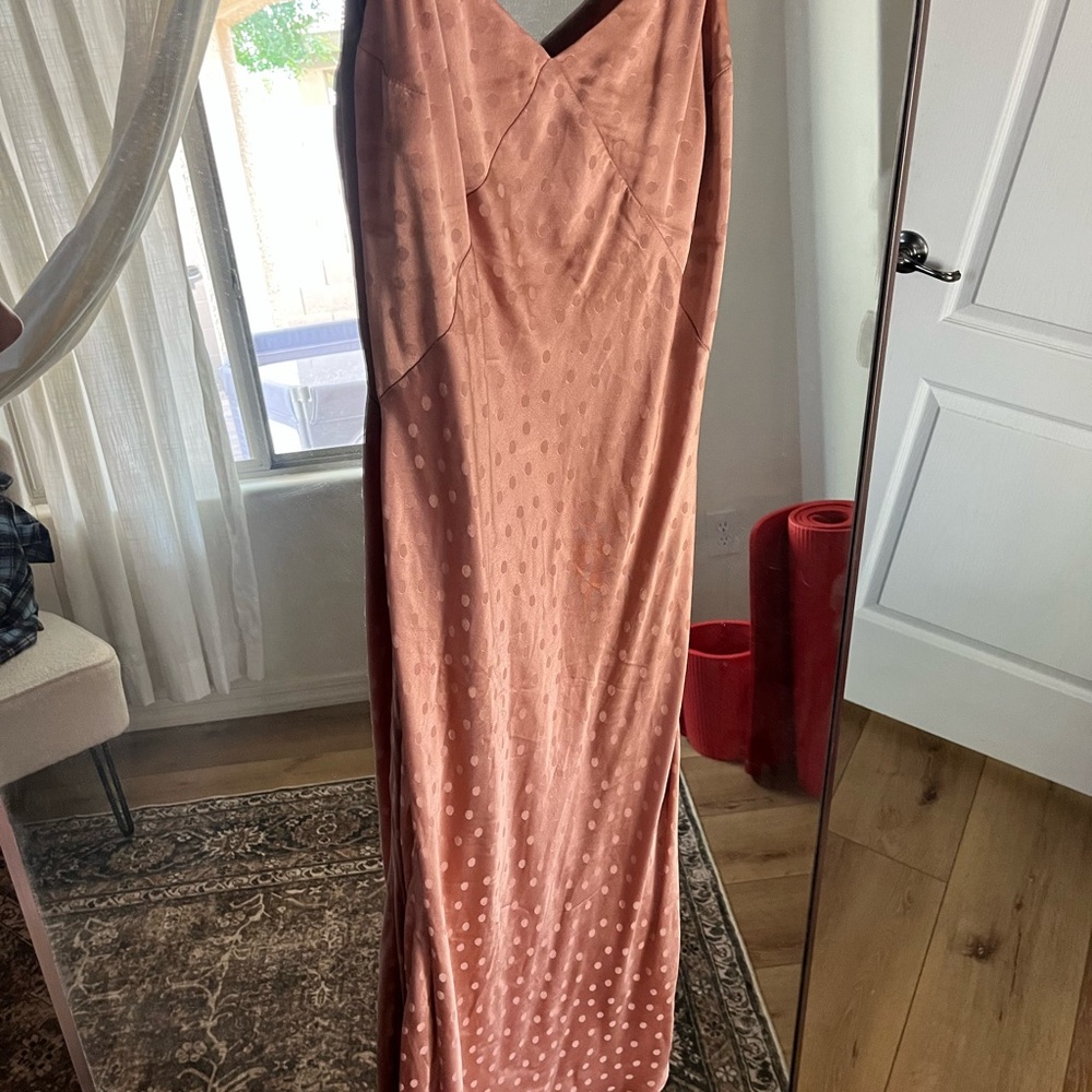 Elegant Pink Polka Dot Gown